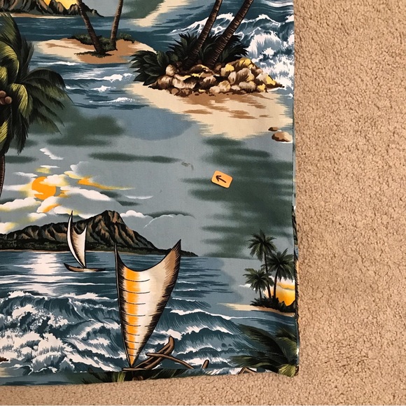 Pacific Legend Mens Hawaiian Shirt XL Extra Large Made In Hawaii Blue Cotton - Picture 12 of 12